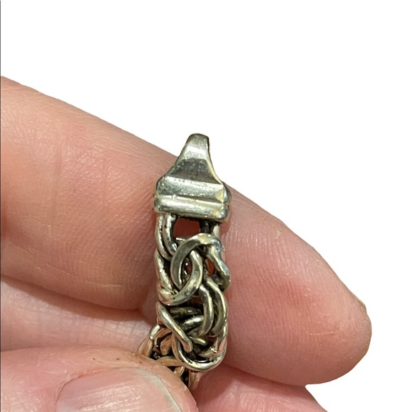 Sterling silver 925 Byzantine chainmail womens thick bracelet - Picture 4 of 13